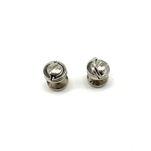 Nickel Plated Screw Rivets With D Ring Loop 13x6mm