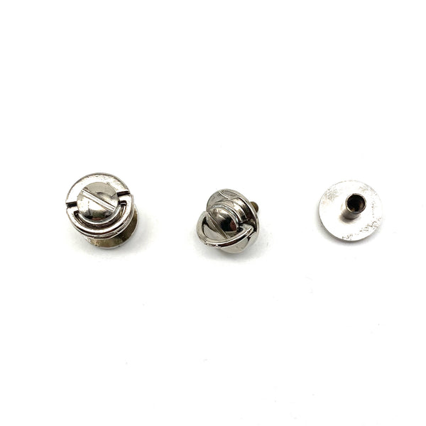 Nickel Plated Screw Rivets With D Ring Loop 13x6mm