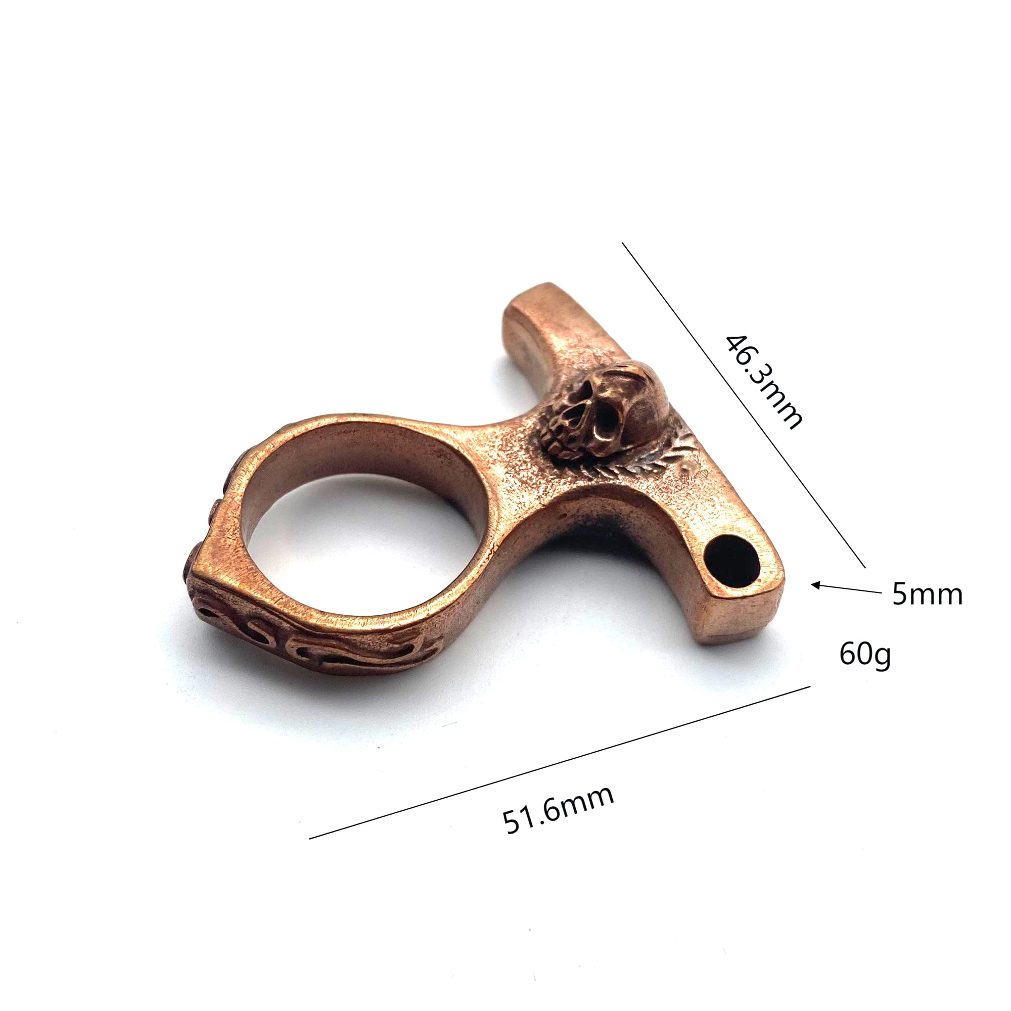 Red Copper Knuckles Skull Paperweight Self-defense Tools – Metal