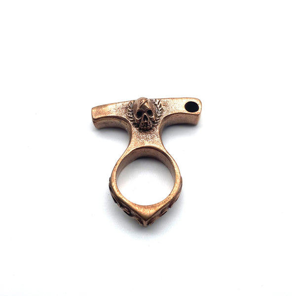 Red Copper Knuckles Skull Paperweight Self-defense Tools