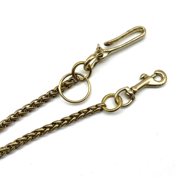 Biker Wallet Chain Solid Brass Wheat Chain Fish Hook Head+Snap Clasp Ending
