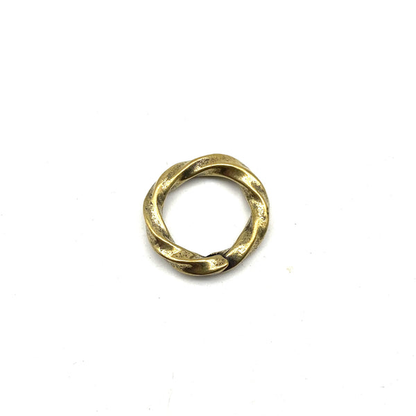 Brass Key Ring Twist Split Ring Art Deisgn 13/17/23mm