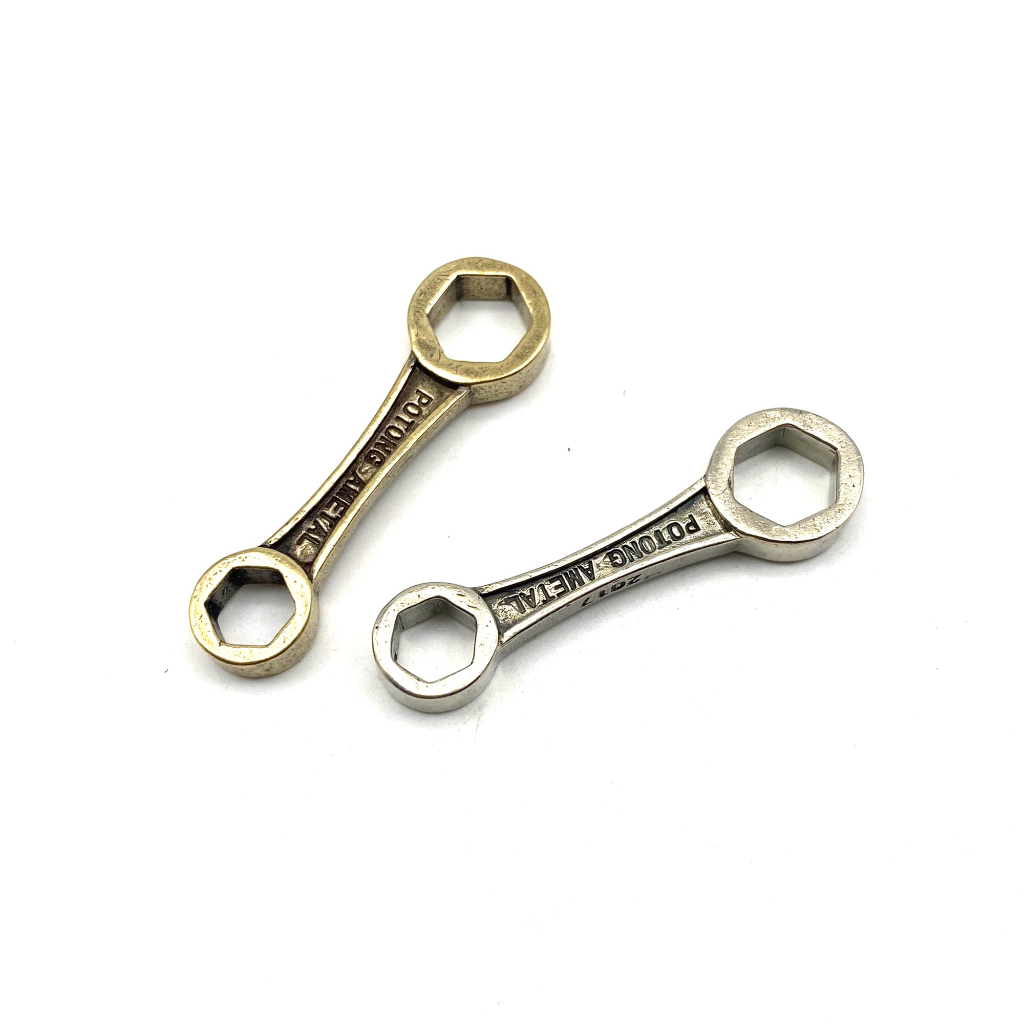 Copper Wrench KeyChain Charm Spanner Pendants for Necklace DIY Metal Field Shop