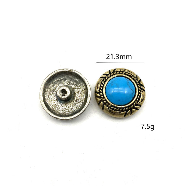 Blue Turquoise Concho Leatherware Decoration Screw Buttons