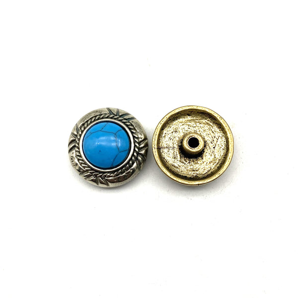 Blue Turquoise Concho Leatherware Decoration Screw Buttons