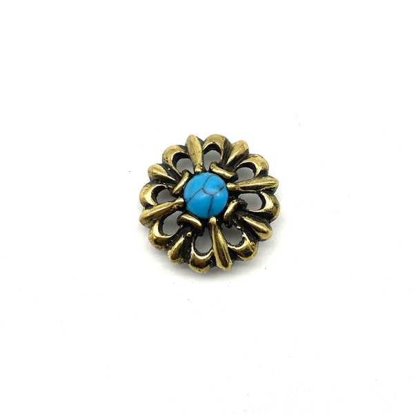 Flower Concho Turquoise Concho Button Screw Back For Leather Craft Mounting
