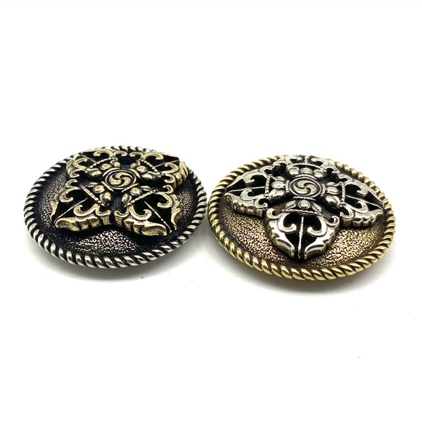 Mysterious Ancient Belt Concho Screw Back Leather Hardwares