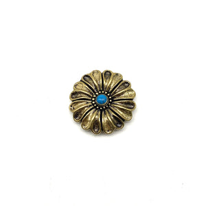 Turquoise Daisy Concho Leather Decoration Button Screw Back For Leather Craft Mounting