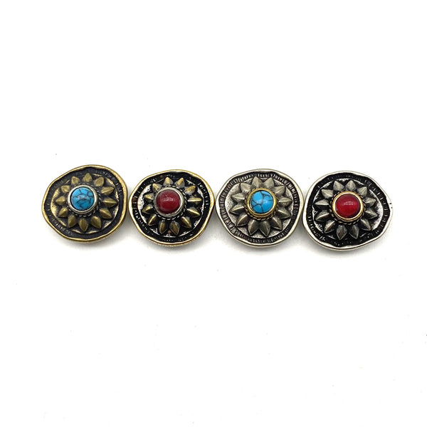 Baroque Style Turquoise Concho Rivets For Leather Goods