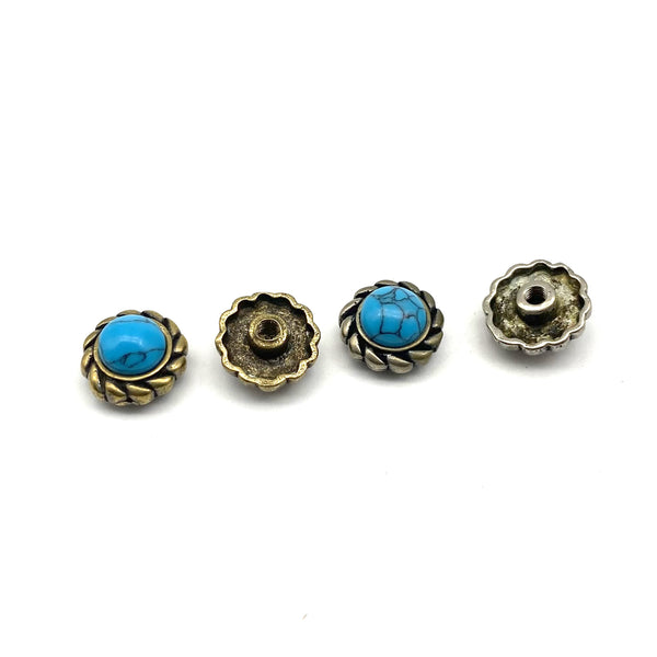 Turquoise Eye Conchos Leather Decoration Acessories Screw Rivets Buttons