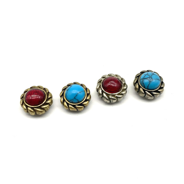 Turquoise Eye Conchos Leather Decoration Acessories Screw Rivets Buttons