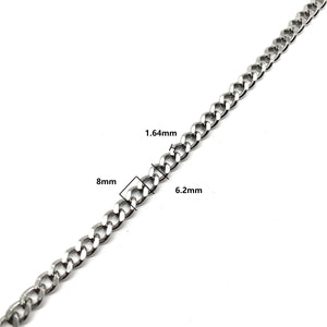 6mm Stainless Steel Curb Chain Flat Smooth Chain Bag Chains