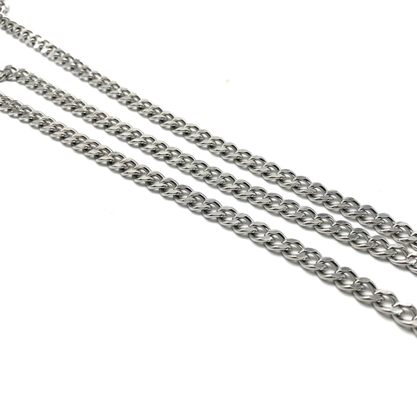 6mm Stainless Steel Curb Chain Flat Smooth Chain Bag Chains