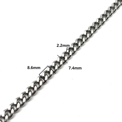 NK Silver Chain Korean Design Stainless Steel Chain Figaro Chains 6mm –  Metal Field Shop