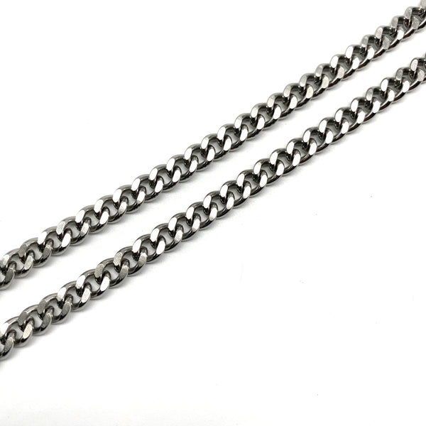 7.4mm Stainless Steel Curb Chain,Flat Smooth Chain,Handbag Chain,Purse Wallet Chain,Jewelry Finding