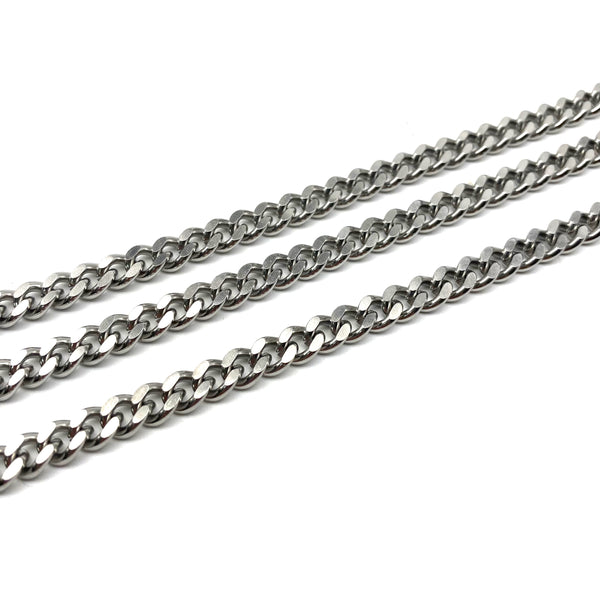 7.4mm Stainless Steel Curb Chain,Flat Smooth Chain,Handbag Chain,Purse Wallet Chain,Jewelry Finding