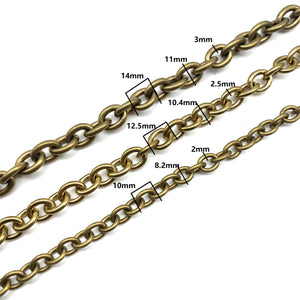 Solid Brass O link Chain,Oval Shape Chain,Brass Wallet Chain,Leather Bag Chains