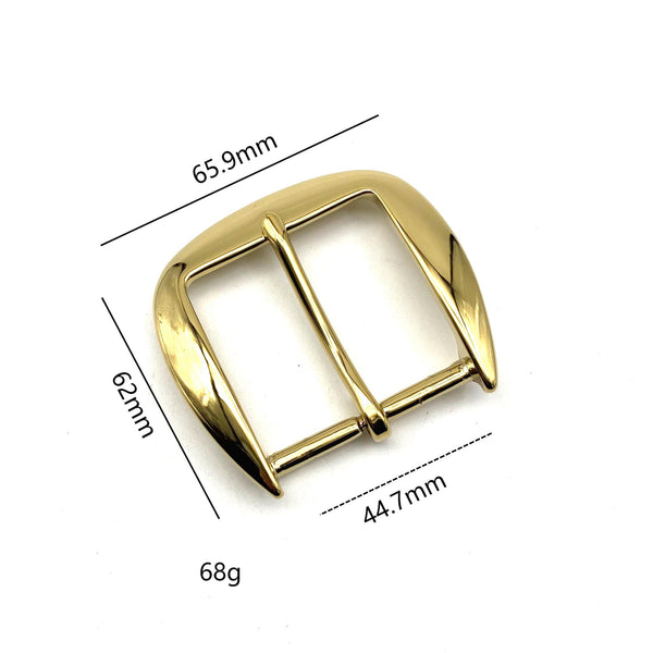 44mm Luxury Brass Buckle Mirror Polished Buckle Leather Belt D Shape Gold Buckles