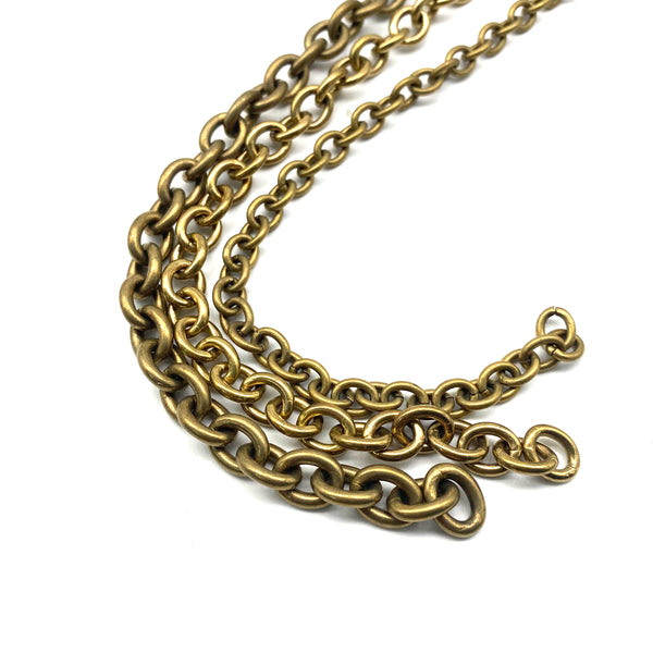 Solid Brass O link Chain,Oval Shape Chain,Brass Wallet Chain,Leather Bag Chains