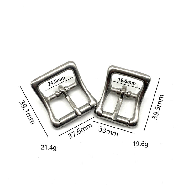 Stainless Halter Strap Buckle Leather Strap Fastener Roller Bar Buckle 20/25mm Centre Heel Rolling Bar Buckles