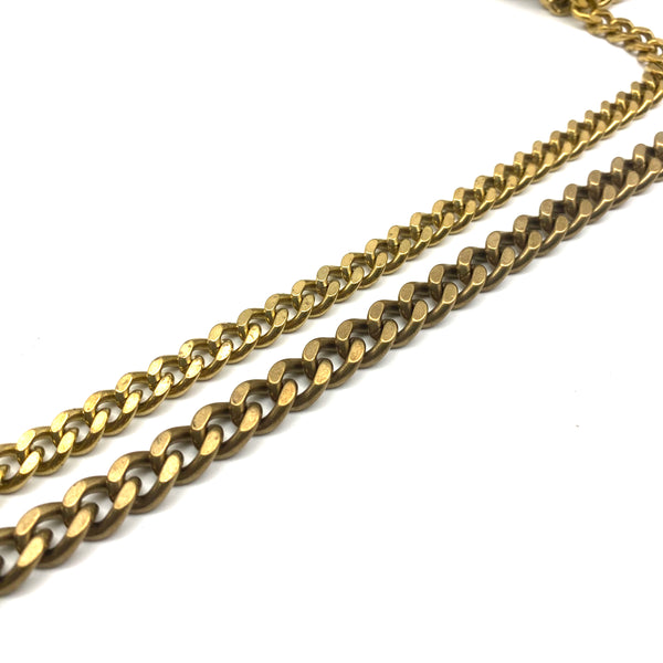 9/11mm Double Side Flat Chain Brass Curb Chain Bag Purse Chain