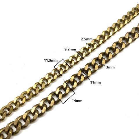 Metal Field 9mm Grinded Curb Cable Stainless Chain Wallet Chains 20