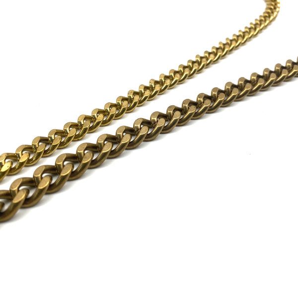 9/11mm Double Side Flat Chain Brass Curb Chain Bag Purse Chain