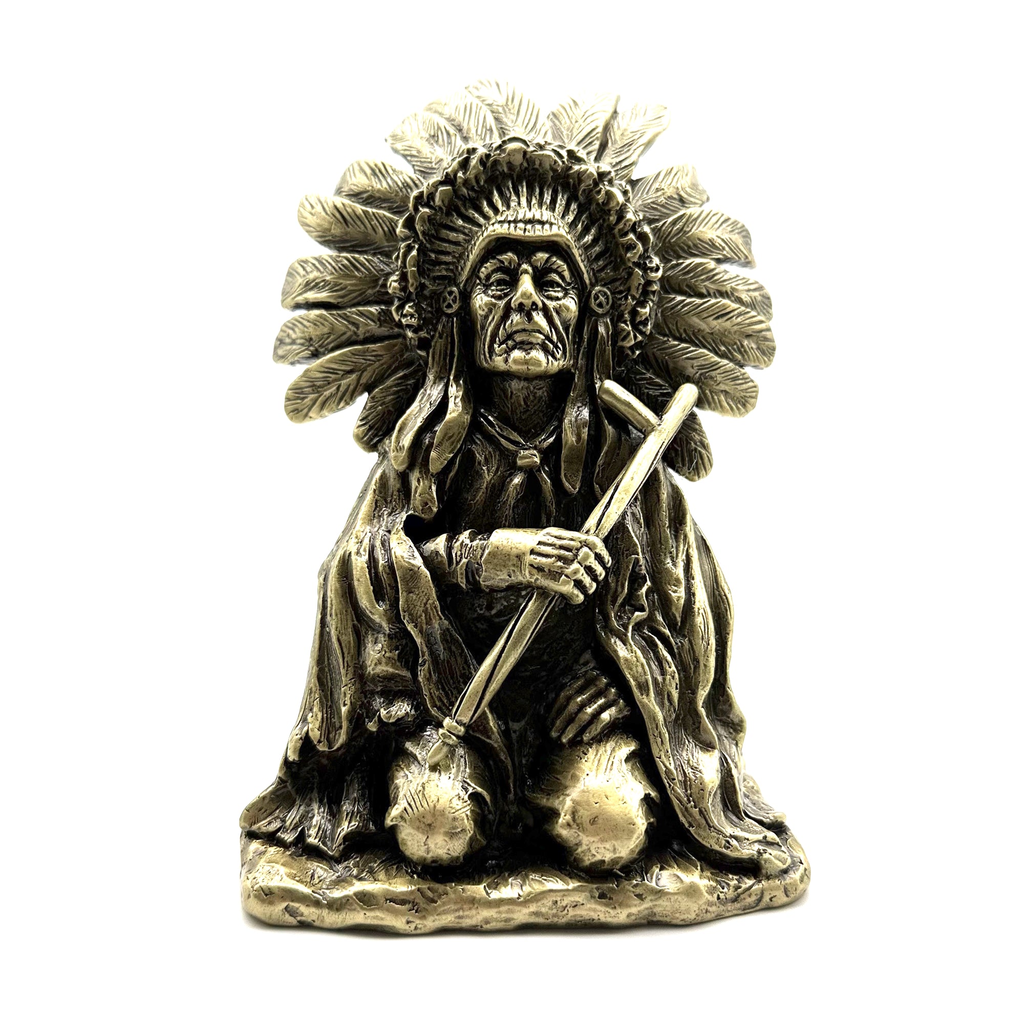 Bronze Statue Indian Chief Sculpture Bronze American Indian Chief Figurine