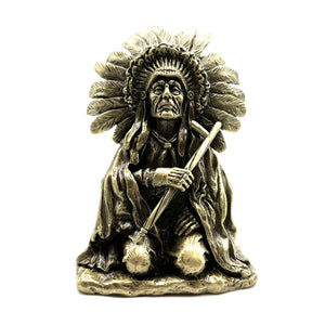 Bronze Statue Indian Chief Sculpture Bronze American Indian Chief Figurine