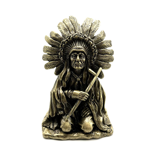 Bronze Statue Indian Chief Sculpture Bronze American Indian Chief Figurine