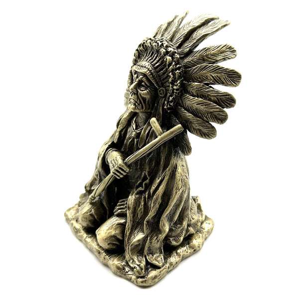 Bronze Statue Indian Chief Sculpture Bronze American Indian Chief Figurine