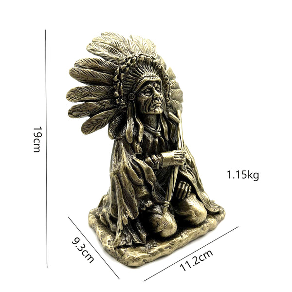 Bronze Statue Indian Chief Sculpture Bronze American Indian Chief Figurine