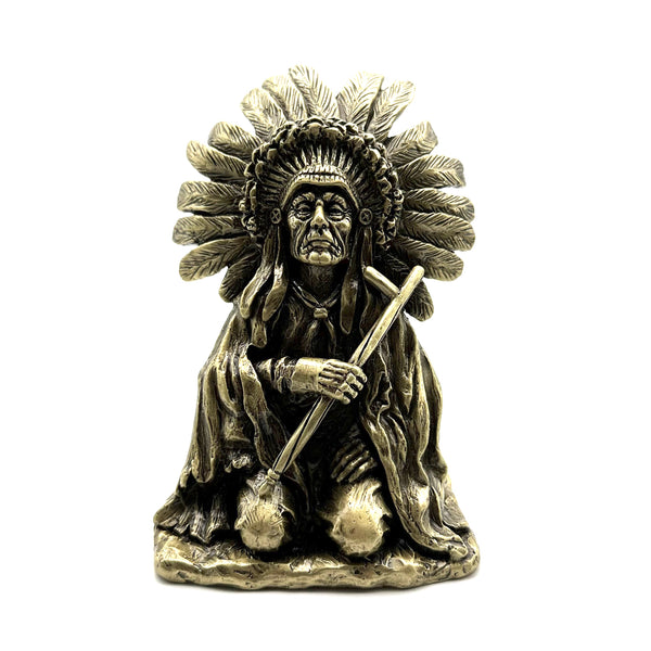 Bronze Statue Indian Chief Sculpture Bronze American Indian Chief Figurine