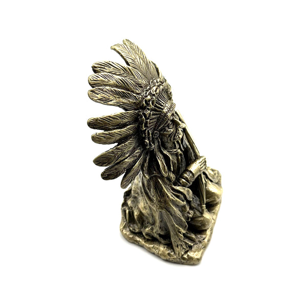 Bronze Statue Indian Chief Sculpture Bronze American Indian Chief Figurine