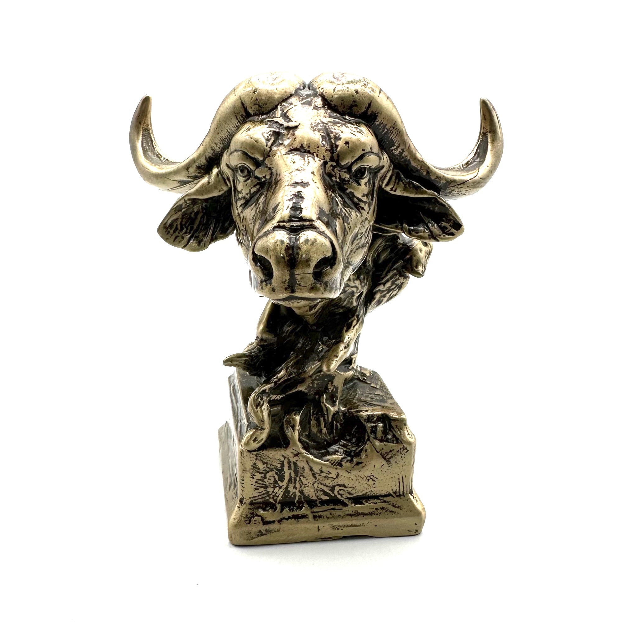 Brass Bull Head Statues Office Brass Figurine Desk Artistic Ornament Decoration Sculpture,Gift for Friends