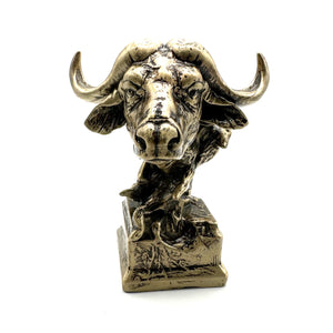 Brass Bull Head Statues Office Brass Figurine Desk Artistic Ornament Decoration Sculpture,Gift for Friends