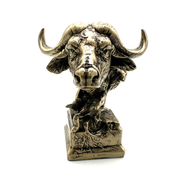 Brass Bull Head Statues Office Brass Figurine Desk Artistic Ornament Decoration Sculpture,Gift for Friends