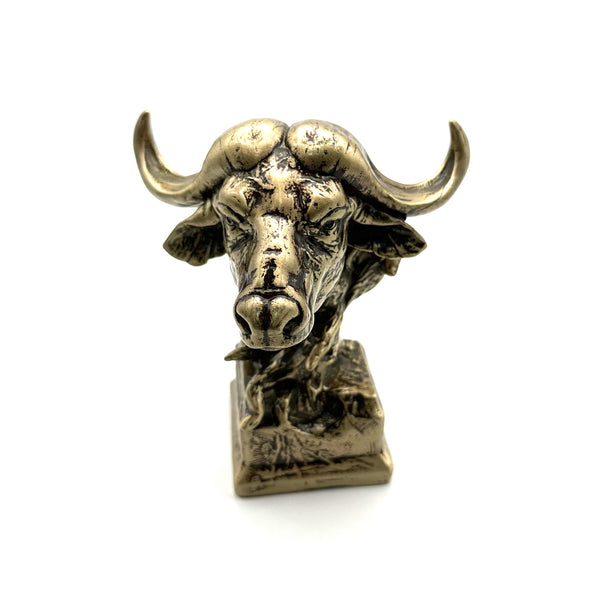 Brass Bull Head Statues Office Brass Figurine Desk Artistic Ornament Decoration Sculpture,Gift for Friends