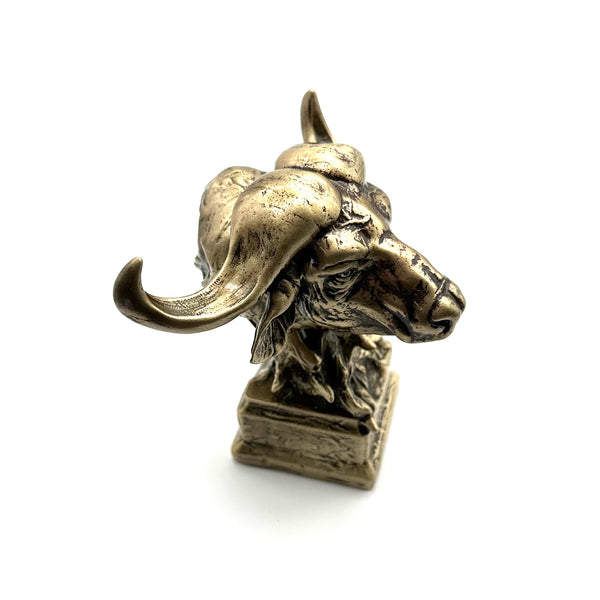 Brass Bull Head Statues Office Brass Figurine Desk Artistic Ornament Decoration Sculpture,Gift for Friends