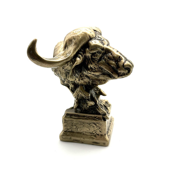 Brass Bull Head Statues Office Brass Figurine Desk Artistic Ornament Decoration Sculpture,Gift for Friends