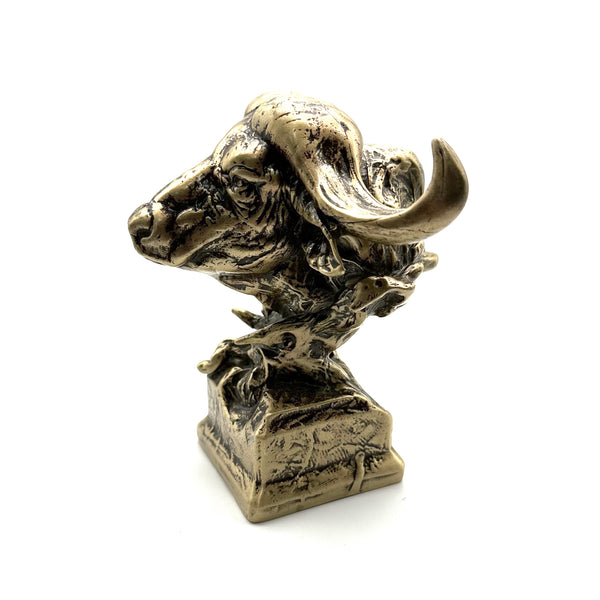 Brass Bull Head Statues Office Brass Figurine Desk Artistic Ornament Decoration Sculpture,Gift for Friends