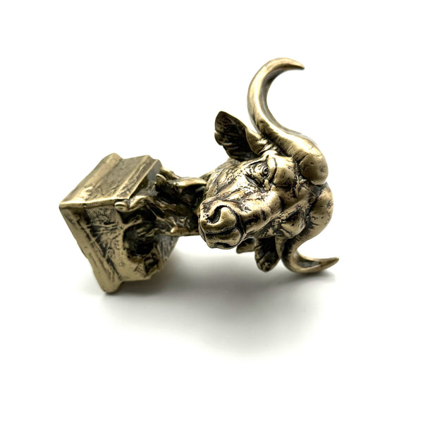 Brass Bull Head Statues Office Brass Figurine Desk Artistic Ornament Decoration Sculpture,Gift for Friends