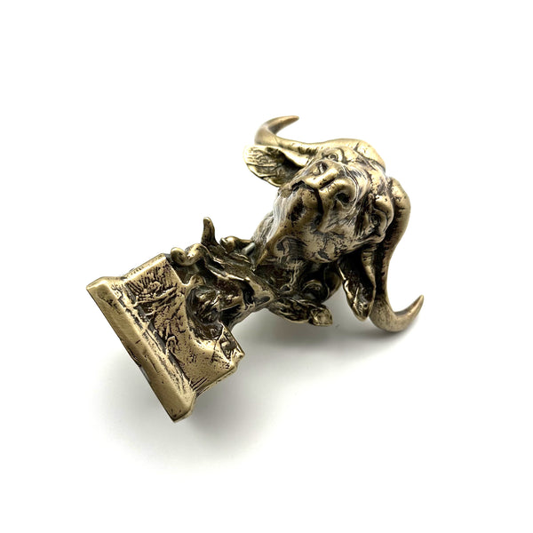 Brass Bull Head Statues Office Brass Figurine Desk Artistic Ornament Decoration Sculpture,Gift for Friends