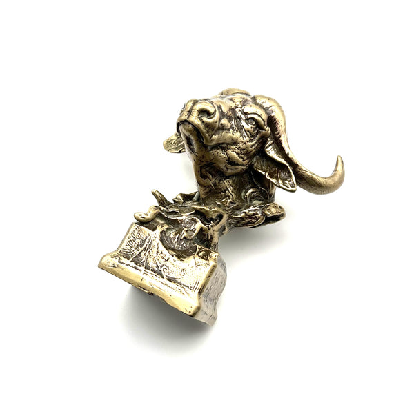 Brass Bull Head Statues Office Brass Figurine Desk Artistic Ornament Decoration Sculpture,Gift for Friends