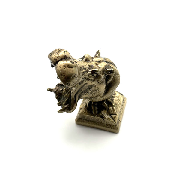 Brass Hippo Statues Office Brass Figurine Desk Artistic Ornament Decoration Sculpture,Exclusive Gifts For Friends