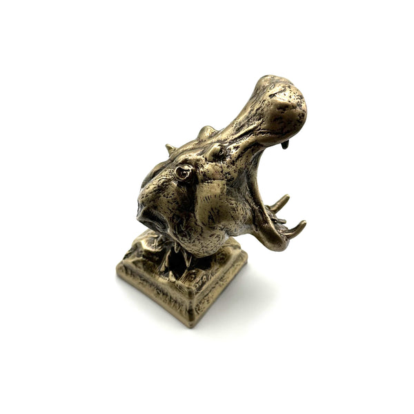 Brass Hippo Statues Office Brass Figurine Desk Artistic Ornament Decoration Sculpture,Exclusive Gifts For Friends