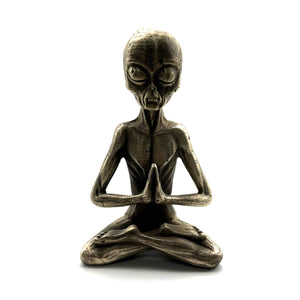Bronze Yoga Alien Statues Decorative Brass Figurine Desk Artistic Ornament Sculpture,Exclusive Gifts For Friends