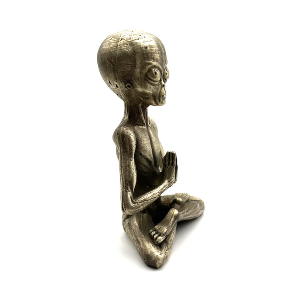 Bronze Yoga Alien Statues Decorative Brass Figurine Desk Artistic Ornament Sculpture,Exclusive Gifts For Friends