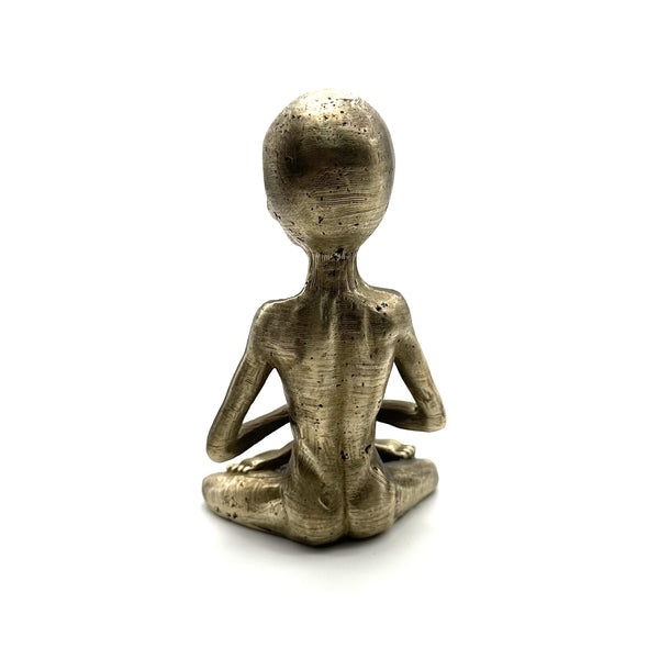 Bronze Yoga Alien Statues Decorative Brass Figurine Desk Artistic Ornament Sculpture,Exclusive Gifts For Friends