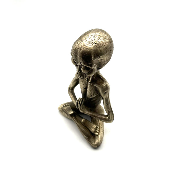 Bronze Yoga Alien Statues Decorative Brass Figurine Desk Artistic Ornament Sculpture,Exclusive Gifts For Friends
